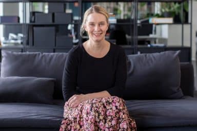 Porträtt av Anna Holmberg på Moderskeppet