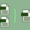 Illustration av en sammanställning av flera excel-blad till ett.