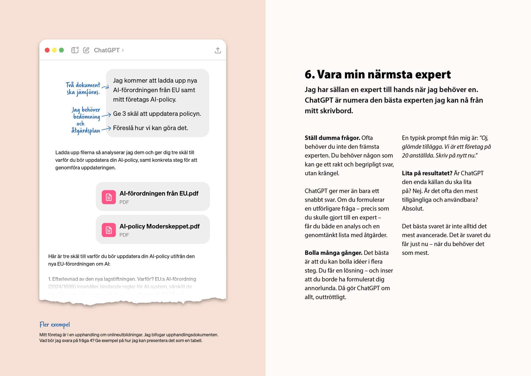 Exempel från guide till ChatGPT