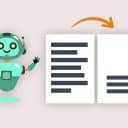 Illustration av robot med ChatGPT-logotypen på bröstet som förkortar en lång text med hjälp.