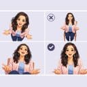 Illustration av en kvinna på videomöte i fyra olika vinklar.