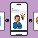 Illustration av karusell-inlägg på LinkedIn, skapat av ett företag.