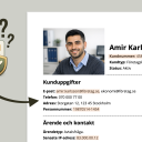 Kundprofil med markerade personuppgifter.