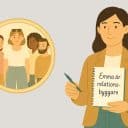 Illustration av teamledare som står bredvid ett förstoringsglas där teamet syns