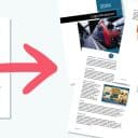 Före och efter: ett enkelt Word-dokument förvandlas till en formgiven logistikrapport med bilder, grafik och innehållsförteckning.