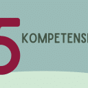 Illustration med texten ”5 kompetenser” som introducerar de fem delarna inom emotionell intelligens.
