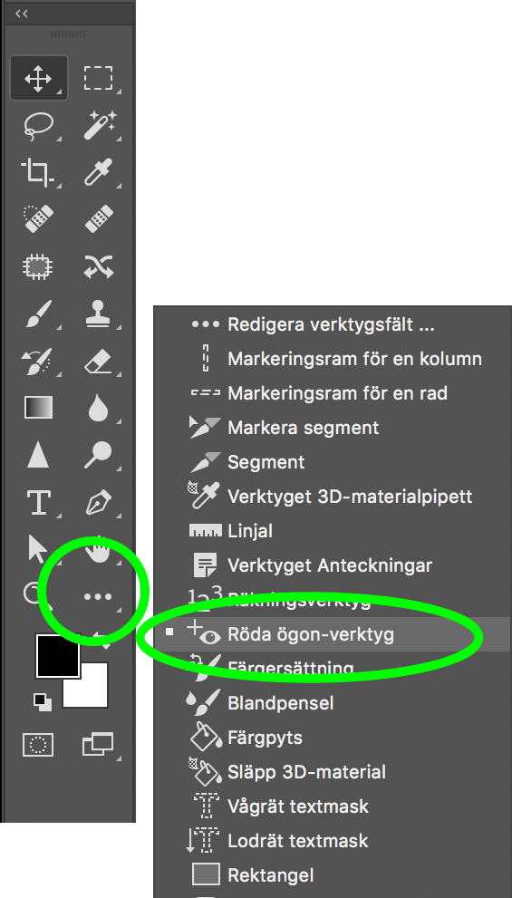 Ta bort röda ögon med Photoshop