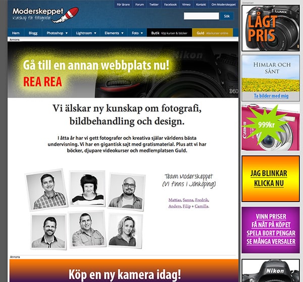 Ett Moderskeppet med annonser