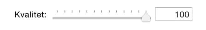 JPEG-kvalitet i skala