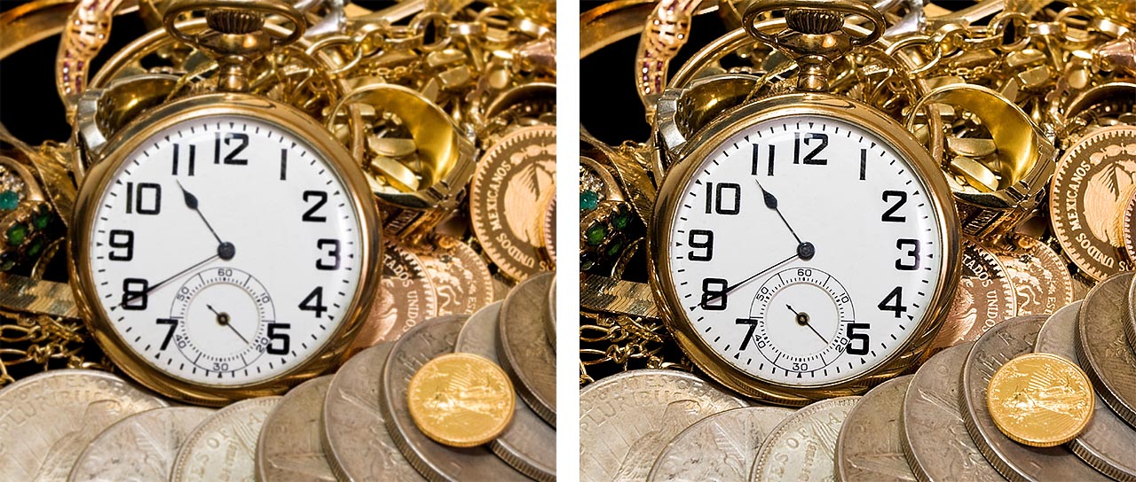 Oskärpt vs skärpt med kantmask