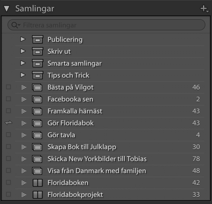 Samlingar i Lightroom