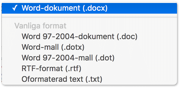 Välj ett nytt format i Windows