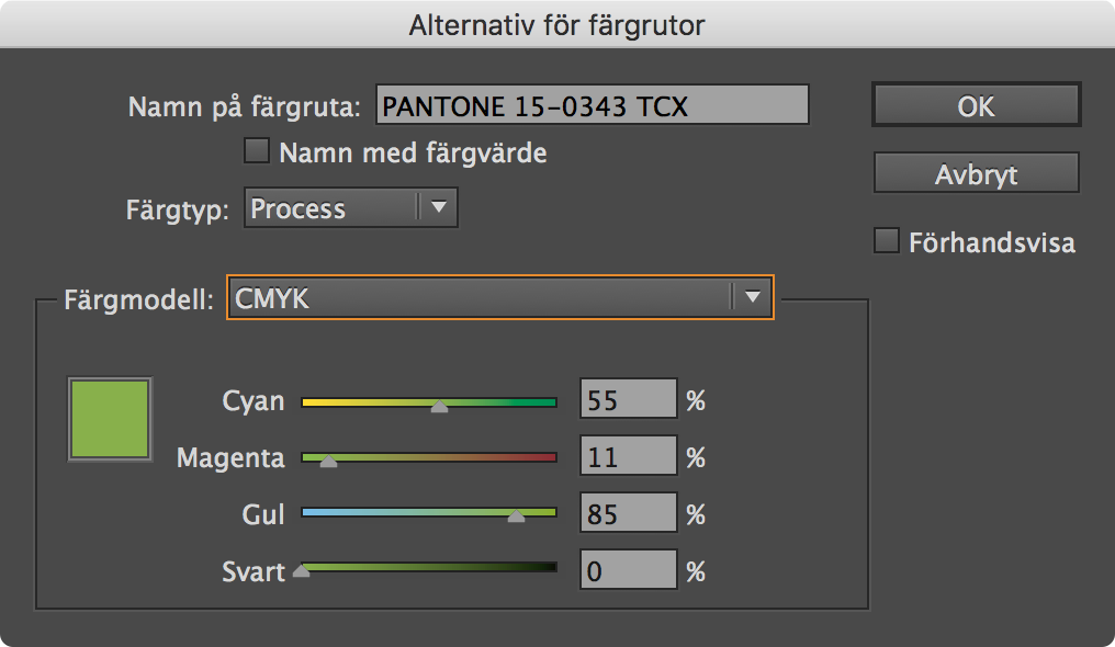 Greenery i InDesign