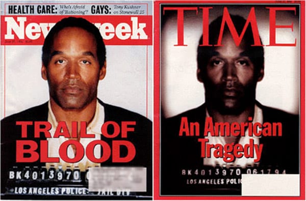 OJ Simpson på två olika omslag