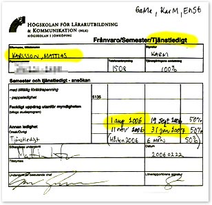 Beviljad tjänstledighet